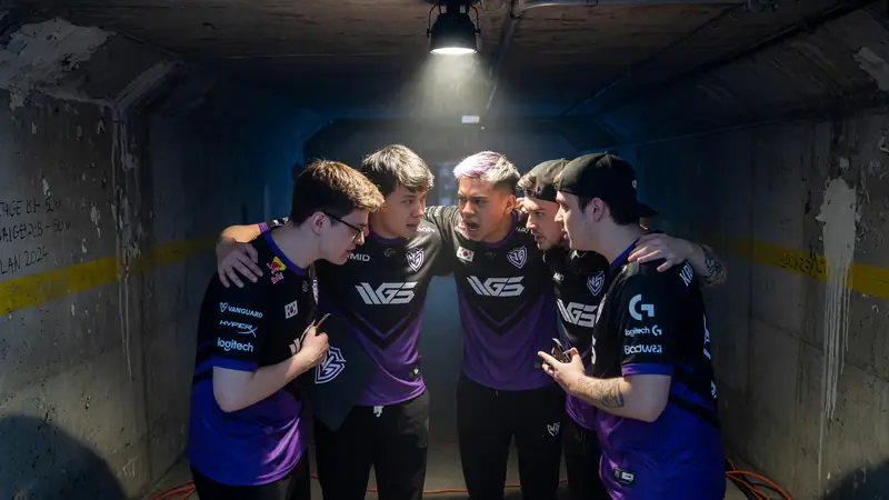 Editorial photograph of an empty professional esports arena stage